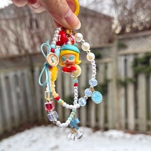 Molly Bag charm with Crystal, Pearl and Ring bell